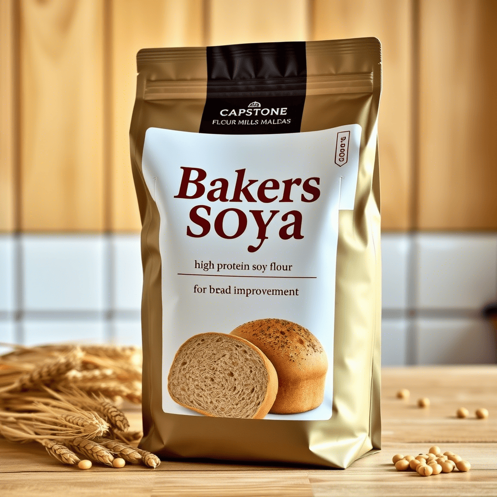 Bakers Soya - High-quality product image showing Pure soy flour that is rich in protein. Used as bread improver by bread manufacturers.